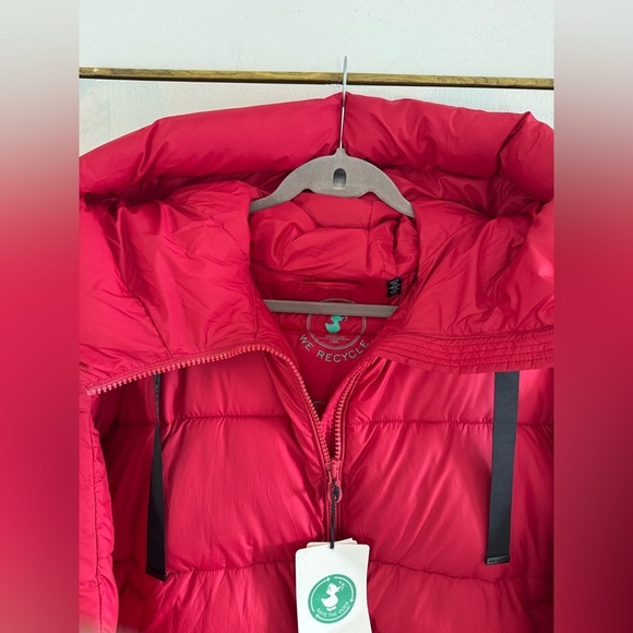 SAVE THE DUCK Red Keri Hooded Padded Jacket Synthetic Down Animal Free Size XXL - Picture 4 of 11